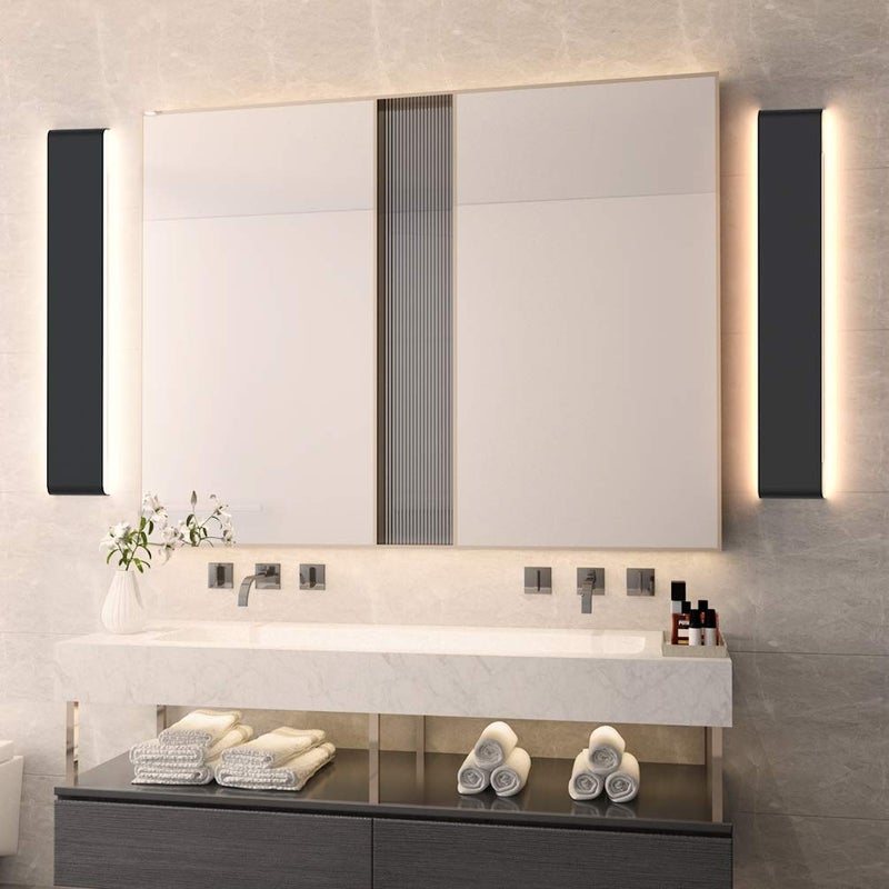 Aipsun 30W/32.6in Modern Black Vanity Light Indoor Modern Rectangular LED Wall Mount Light Up and Down Vanity Light for Bathroom Lighting Fixtures Warm Light 3000K - Image 4